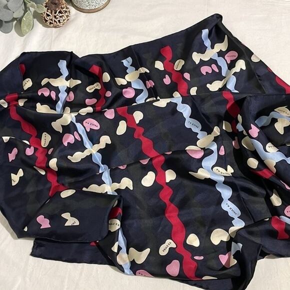 Paule Ka Scarf Navy and Multiple Colors Chic Polished Lightweight - Picture 3 of 3